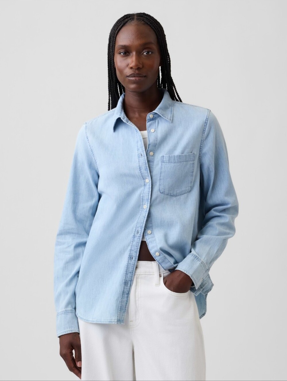 GAP Light Blue Denim Button-Down Shirt